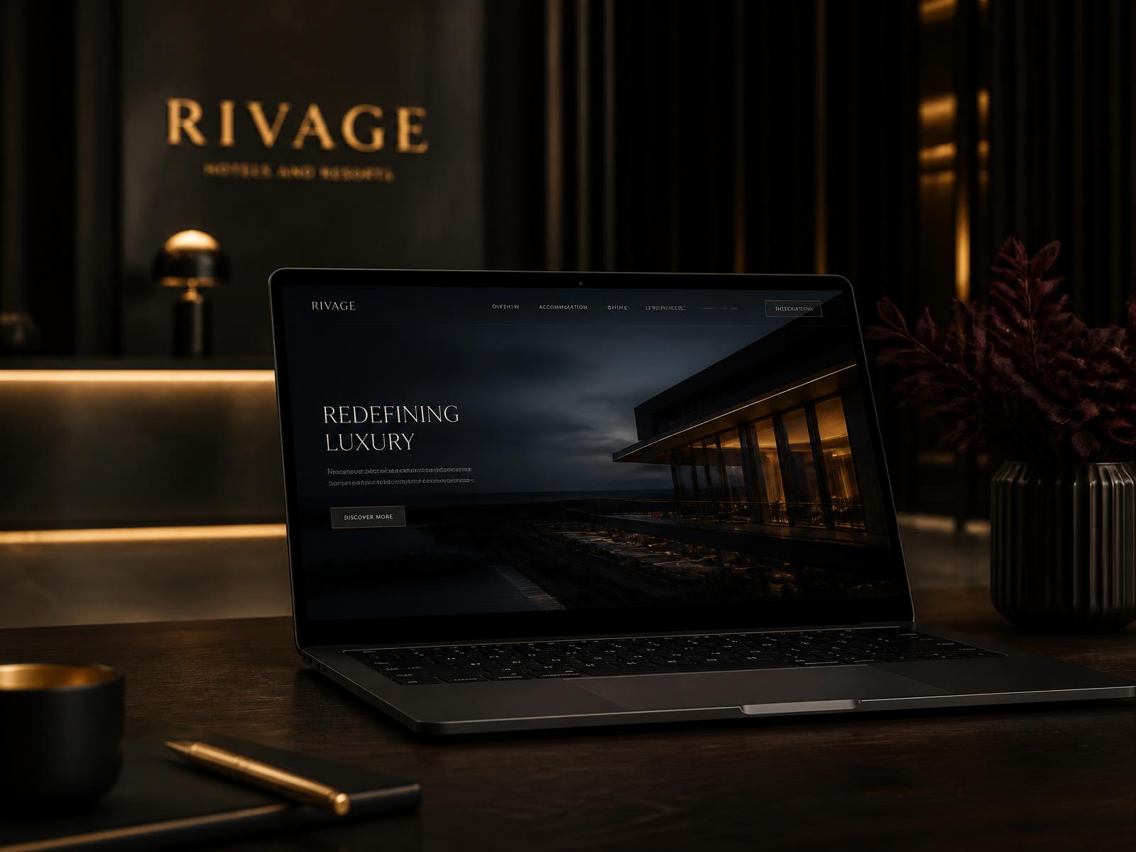 A custom website for a local business displayed on a laptop